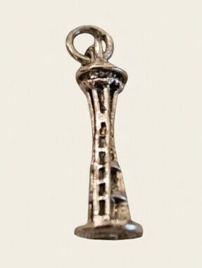 Vintage 60's Sterling Silver Seattle Space Needle 3D Souvenir Charm Pendant